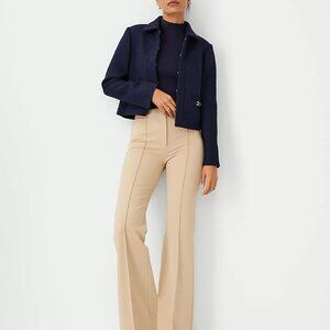 Ann Taylor Petite Tan Flared Wide Leg Trouser Pants